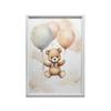 Miś W Balonowej Podróży Miś W Balonowej Podróży, 40X50 Cm, Rama Aluminiowa Złota, Papier Matowy 230 Gsm