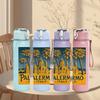 1PC Palermo Sicily Vintage Poster Print 750ml Color Plastic Sports Water Bottle Leakproof Flip Straw Lid Suitable for Sports Office Home Use