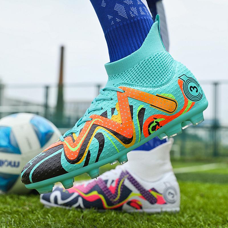 Футбольные бутсы 31-48 УНИСЕКС футбольные бутсы шнурованные высокие эластичные носки тренировочные искусственные газоны для спорта на открытом воздухе тренировочные футбольные бутсы