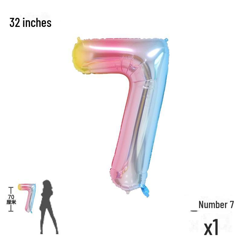 32-дюймовые градиентные цветные цифровые шары для украшения детского дня рождения
