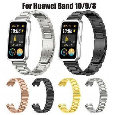 Браслет из нержавеющей стали для Huawei Band 9 8 Ремешок для часов Металлический браслет для Huawei Band 10 Бизнес-ремешок Замена