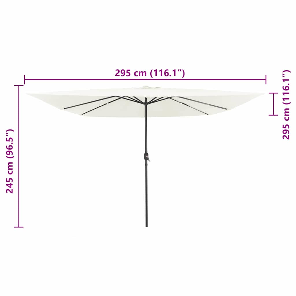 Garden Sun Umbrella Sand 295 x 295 x 245 cm Polyester and Steel
