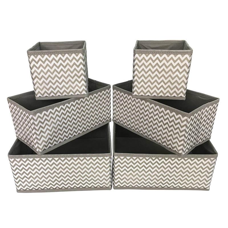 6 шт. органайзер для шкафа, складная тканевая тканевая корзина для хранения кубиков для нижнего белья, бюстгальтеров, носков