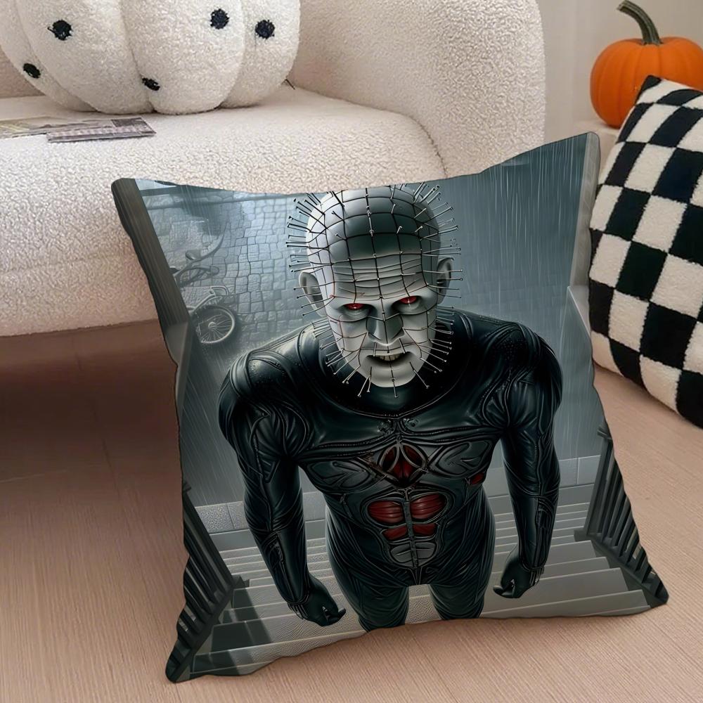 Movie horrifying HHellraiser Cushion Cover Throw Pillow Cover Hidden Button Durable Polyester Chair Cushion