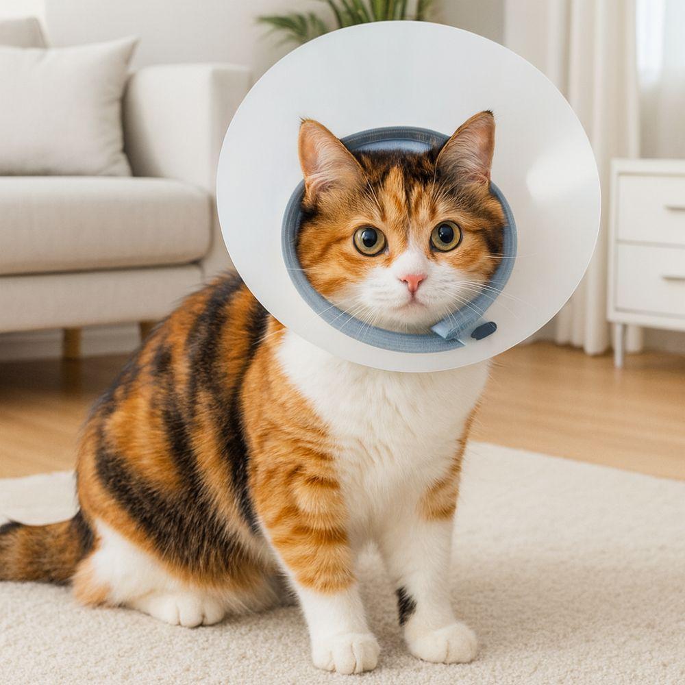 Breathable Recovery Cone Collar Adjustable Cat Anti Lick Cover Pet Protective Collar Training