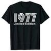 Birthday Vintage Legends Limited Edition 1977 47 Years Old T-Shirt Cotton T Shirts Men Women Unisex T-Shirt Tops Tees