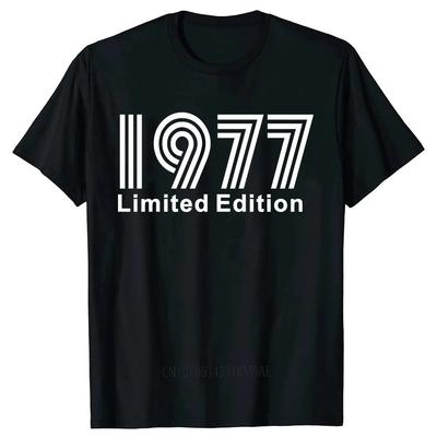 День Рождения Винтажные Легенды Ограниченная Серия 1977 47 Лет Футболка Хлопковые Футболки Мужские Женские Унисекс Футболка Топы Футболки