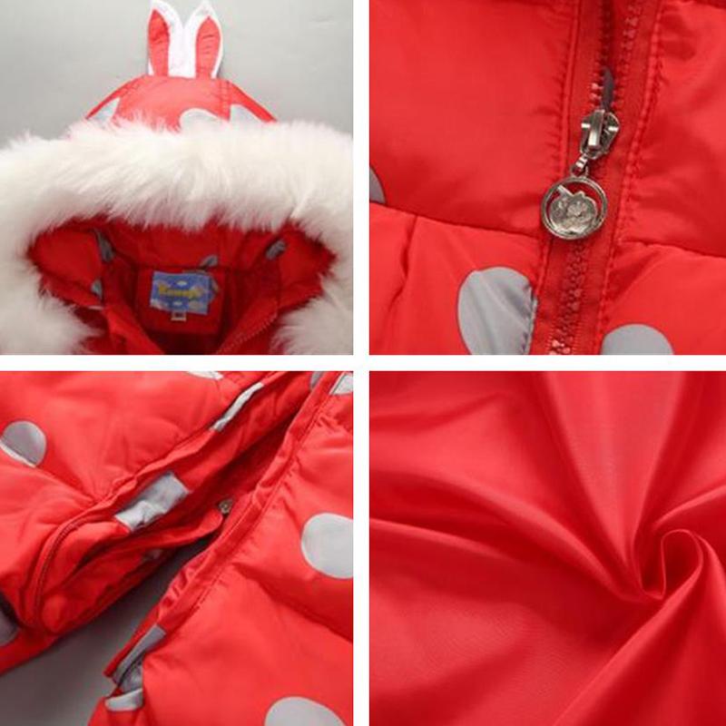Детский пуховик, костюм для девочек, комплект из двух предметов для детей 1-3 лет, теплое зимнее пальто для малышей, милая зимняя одежда для маленьких детей