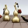 Creative Brass Gourd Keychain with Braided Rope - Unisex Pendant Decoration