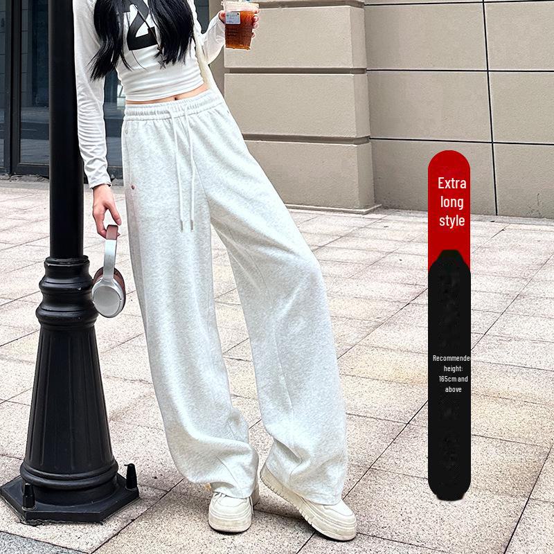 Women's High-Waist Wide Leg Pants, Spring/Autumn 2025 - Black Scimitar Loose Straight Sweatpants