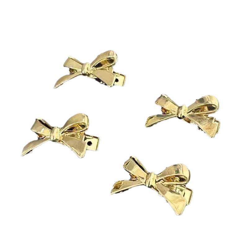 Silver Alloy Bow Hairpin for Women - Stylish Side Bang Clip