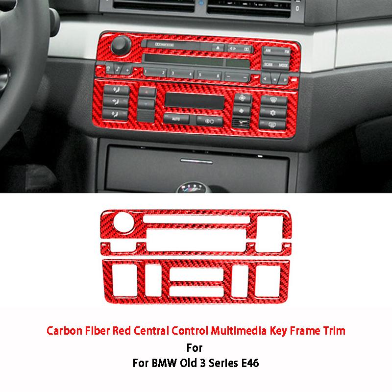 Углеродное волокно салона автомобиля, центр управления, панель CD, рамка, наклейка, отделка, Стайлинг автомобиля для BMW Old 3 Series E46 Auto