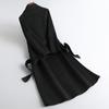 Double-sided Cashmere Coat Women's Medium and Long New High-end Slim-fitting and Thin Black Woolen Coat