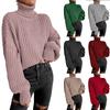 Autumn Winter Fashion Drop Shoulder Long Sleeve Knit Loose Fit Pullover High Neck Sweater for Women Luxurious Relaxed-fit Slimming and Versatile Top
