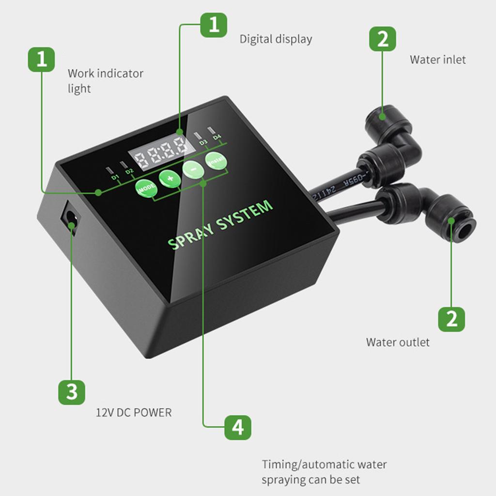 Reptiles Intelligent Sprays System Fogger Terrariums Humidifier Electronic Timer for Large Capacity Water Tanks