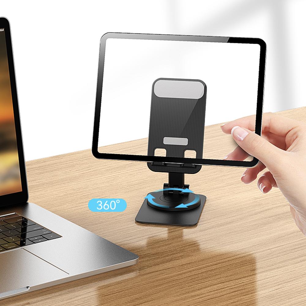 Металлический стол с поворотом на 360°, подставка для мобильного телефона, планшета, настольный держатель для ленивой кровати, складной подъемный многофункциональный телескопический