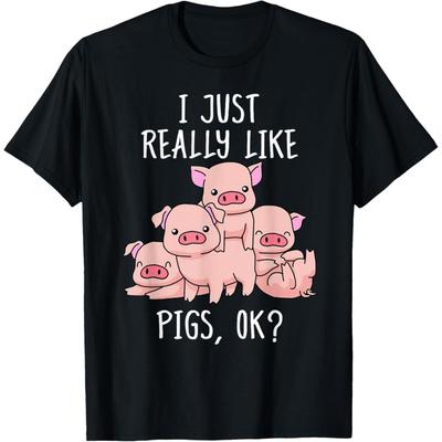 Футболка Love Pig Женская Подарки Свиньи Футболка Свиньи Мужская Милая Футболка Свинья