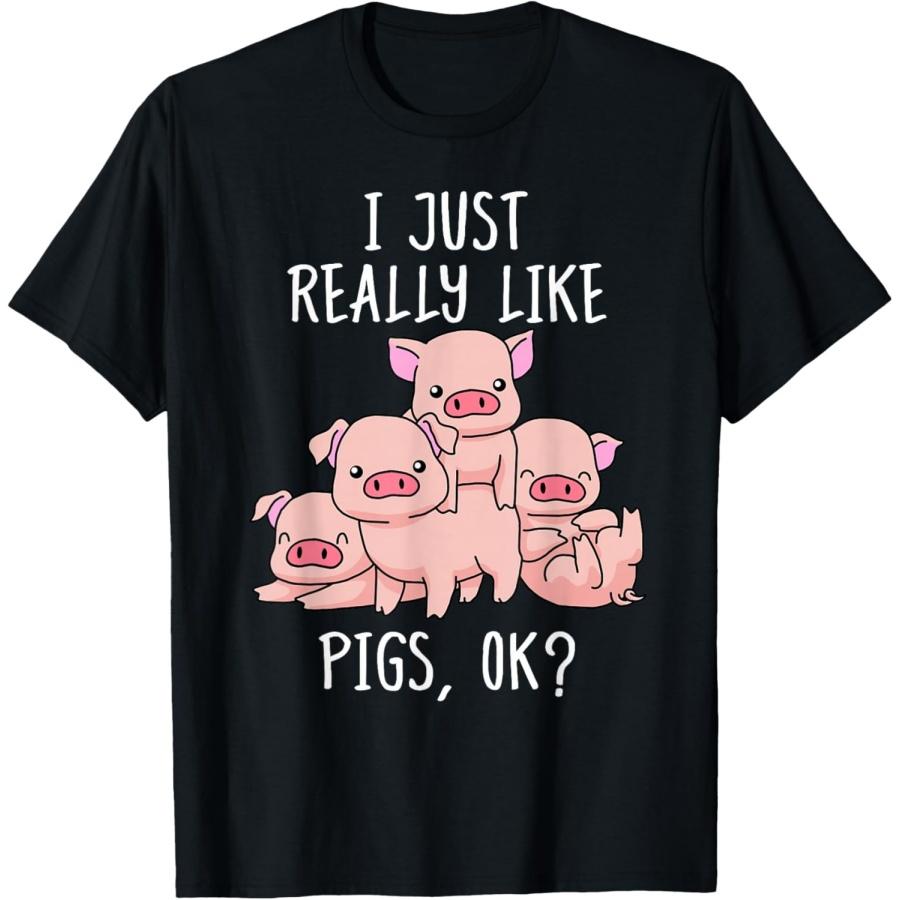Футболка Love Pig Женская Подарки Свиньи Футболка Свиньи Мужская Милая Футболка Свинья