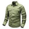 Work Shirt Jacket Men's Spring and Autumn Japanese Style Loose Casual Solid Color Long-sleeved Top Jacket for Men