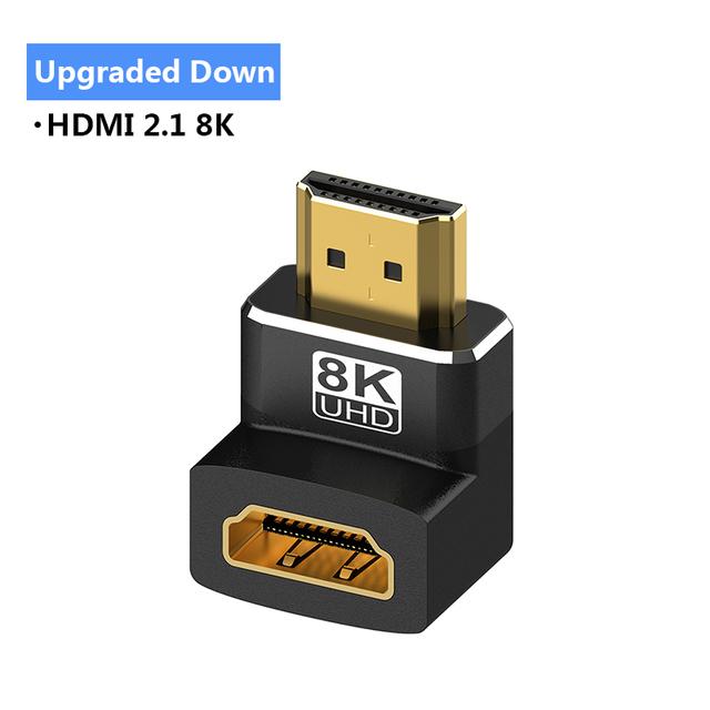 Адаптер, совместимый с HDMI, Адаптер HDMI 90 градусов 270 градусов, Адаптер-конвертер HDMI «папа» — HDMI «мама» для HDTV, PS4, PS5, ноутбуков, ТВ-приставки