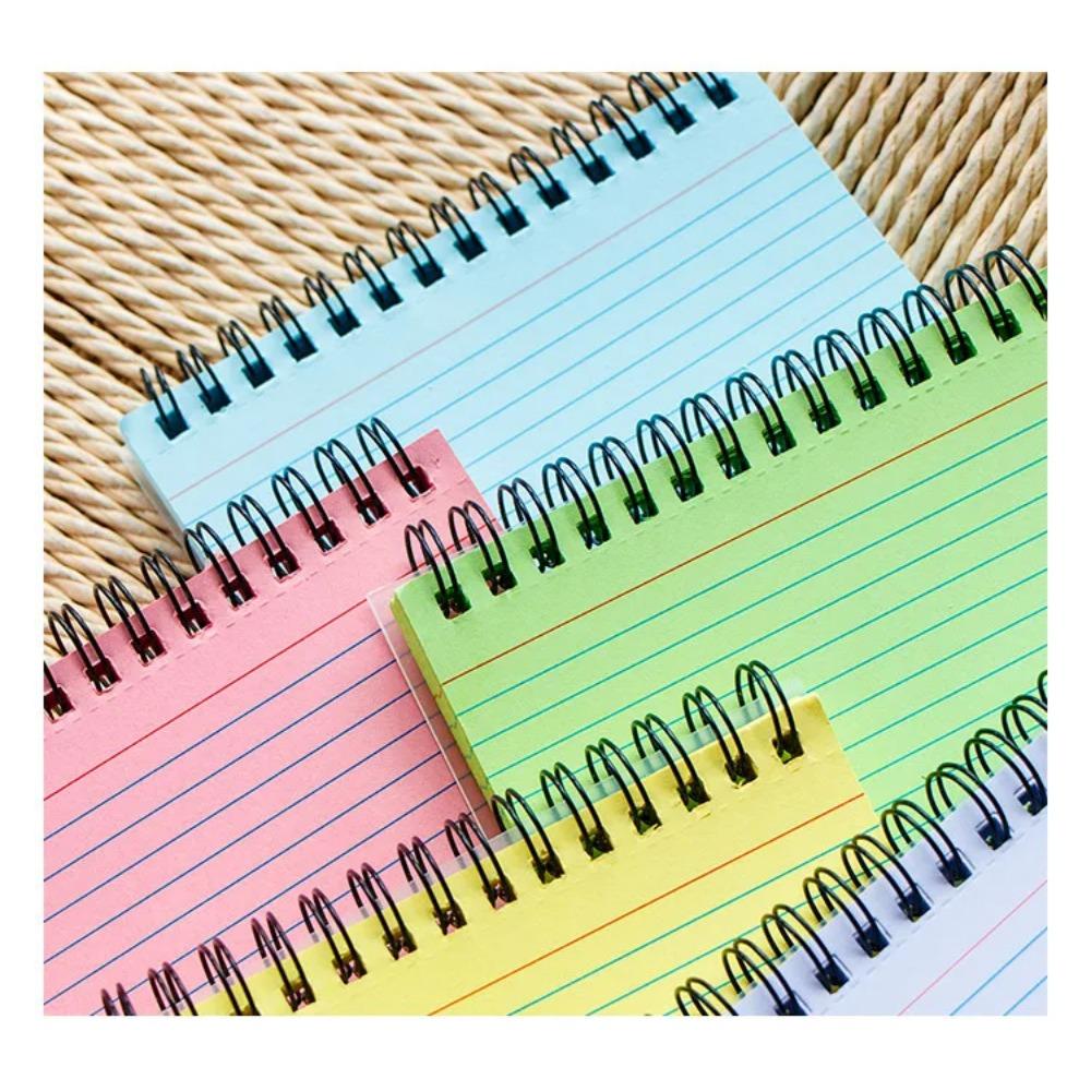Simple Lined Spiral Notebook With Colorful Pages,Tearable Binding,Office Supplies Journal Diary Stationery Back To School