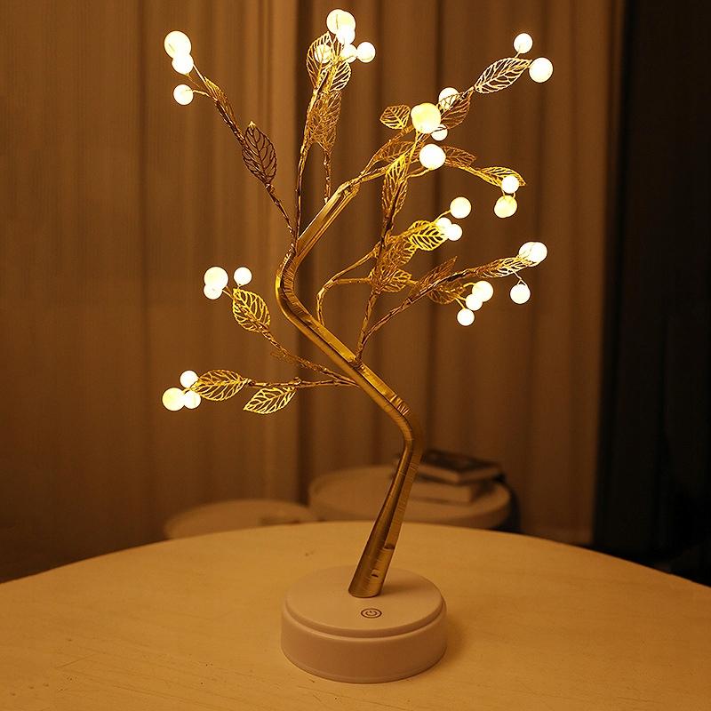 Led Tree Decorative Christmas Happiness Lights Beautiful Decoration Gold