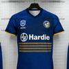 Летняя дышащая тренировочная футболка Parramatta Eels 1947 Heritage! Сине-желтые переплетенные полосы Унисекс Семейная Детская Футболка Топ