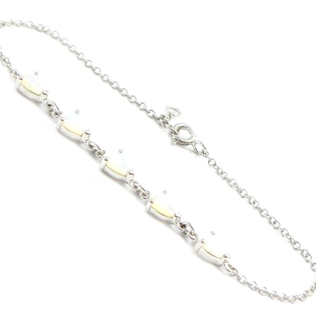 Les Trésors De Lily [I2628] - Браслет серебряный «Богиня Опал» Серебро белое (родиевое покрытие) - 4 мм