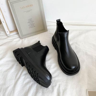 Ботинки женские панк-обувь женские ботинки женские ботинки на платформе кожаные ботинки черные из искусственной кожи и телячьей кожи