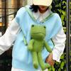 Frog Plush Backpack Funny Stylish Lightweight with Adjustable Straps Cartoon Travel