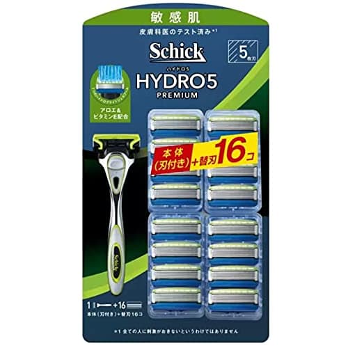 Schick 5-лезвийный Hydro 5 Premium для чувствительной кожи Основной блок + сменные лезвия 16P 2 шт. в ассортименте