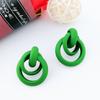 New Rubber Paint Round Candy Color Earring Network Red with Simple Cool Wind Retro Exaggerated Earrings