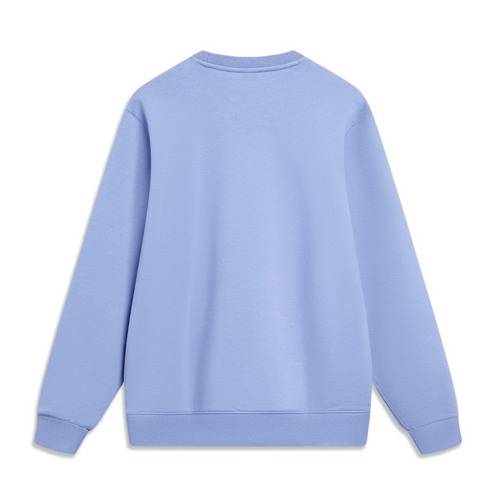 Мужская толстовка Li Ning Sports Lifestyle Series с круглым вырезом, однотонная, небесно-голубая AWDU029-4