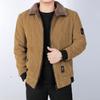Autumn and Winter New Corduroy Padded Jacket Loose Large Size Padded Jacket Middle-aged and Elderly Casual Warm Padded Jacket