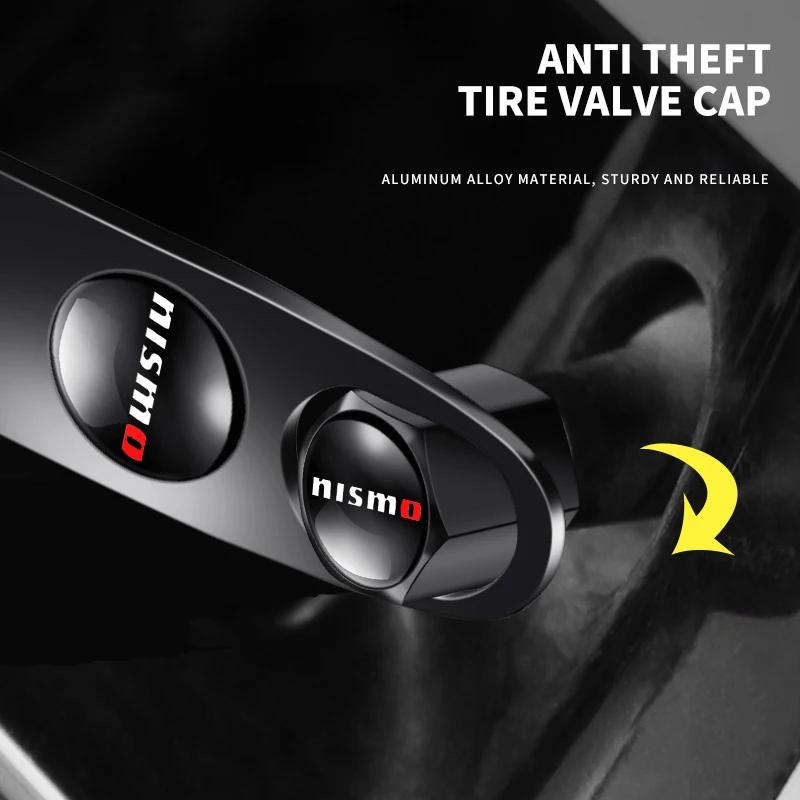 Car Styling Keychain Key Ring with Auto Tire Valve Caps Tyre Dust Cap For Nismo Nissan Teana Skyline Juke X-trail Almera Qashqai