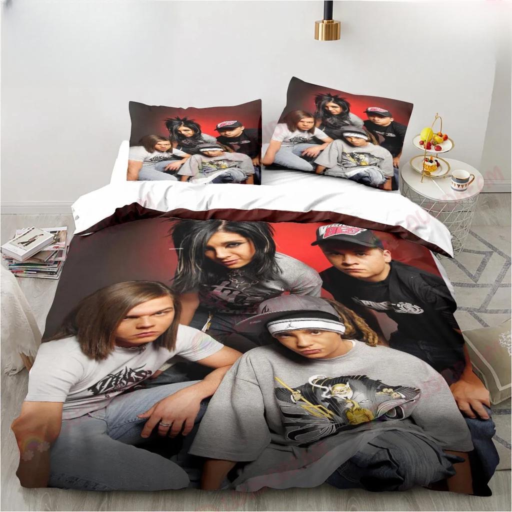 Постельное белье Tokio Hotel Музыкальная группа Набор с экскаватором Размер King Twin Double Детский набор постельного белья Наборы пододеяльников из микрофибры полиэстера