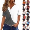 Women's T Shirt Tee Print Button Short Sleeve Tunic Daily Weekend Fashion Basic V- Neck Regular Top