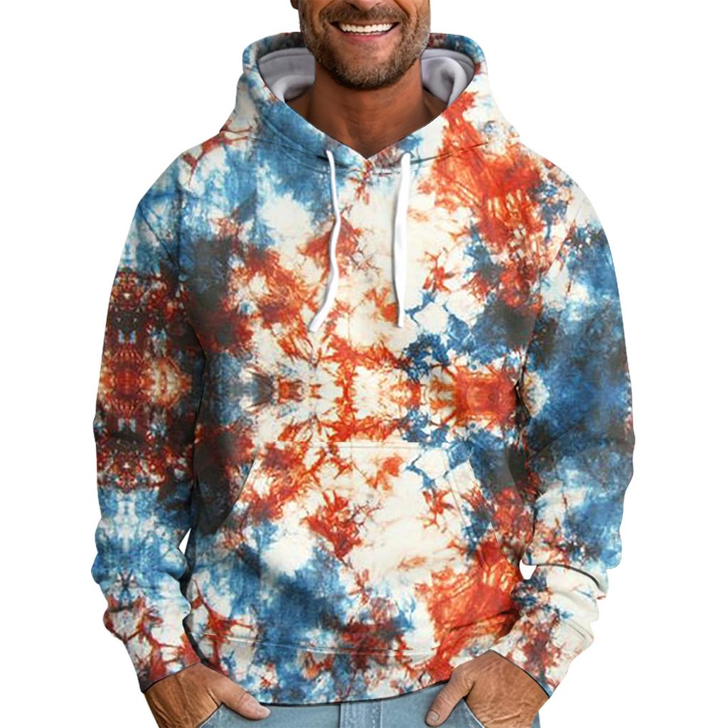 Men's Loose Printed Hooded Sweatshirt Men's Casual Fashion Sports Sweatshirt