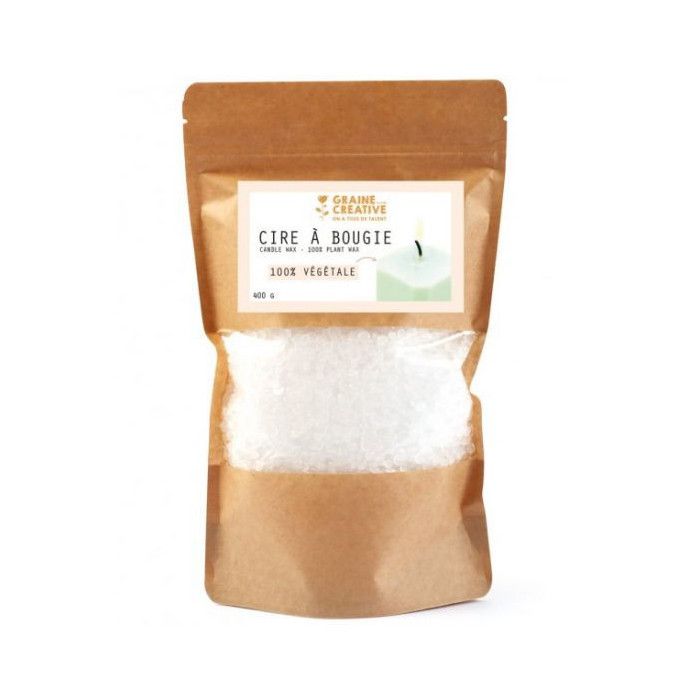 Cire à Bougie Végétale - DTM - 400 gr - Naturelle - Prête à l'emploi - Idéale pour créations