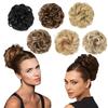 European & American Fashion Hair Ties - Messy Fluffy Elastic Bands for Women, Bun & Wig Headpieces, Flower Bud Head Style