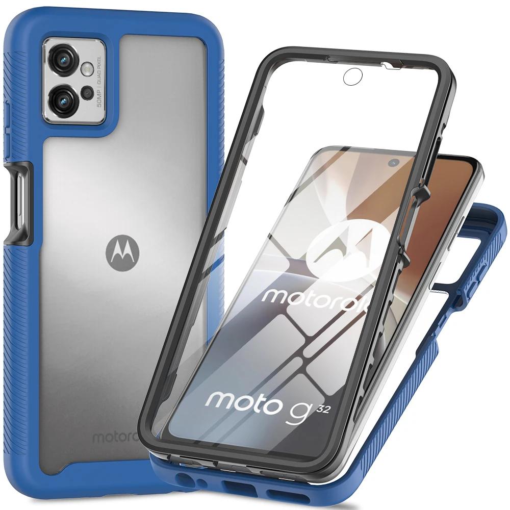 Ударопрочный чехол-броня с защитной пленкой из ПЭТ для Motorola Moto G32 G42 G52 G82 5G E13 G13 G23 G53 G14 G54 G84 Задняя крышка