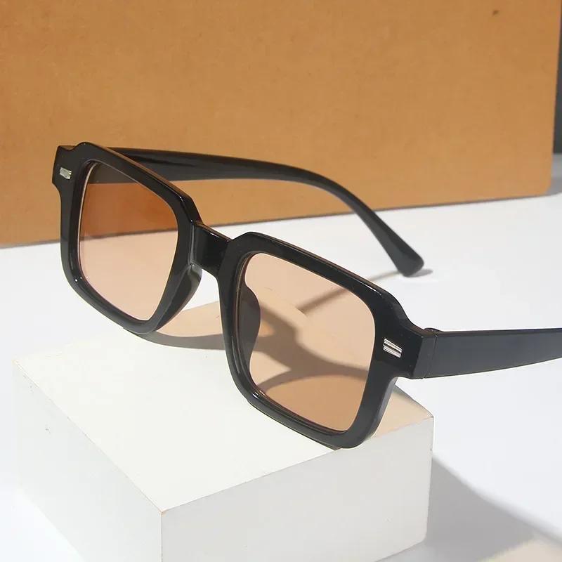 Солнцезащитные очки Женские Модные Мужские Квадратный Дизайн Солнцезащитные очки Винтажные Женские Мужские Пластиковая Оправа Стильные