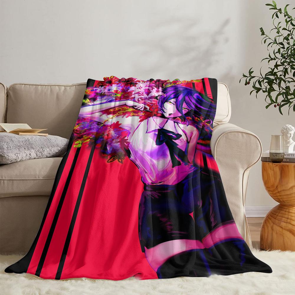 GUOYU Blanket Cchainsaw man Raze Throw Soft Flannel Throw Summer Blanket Lightweight Cozy Nap Blanket for Sofa Bed Travel