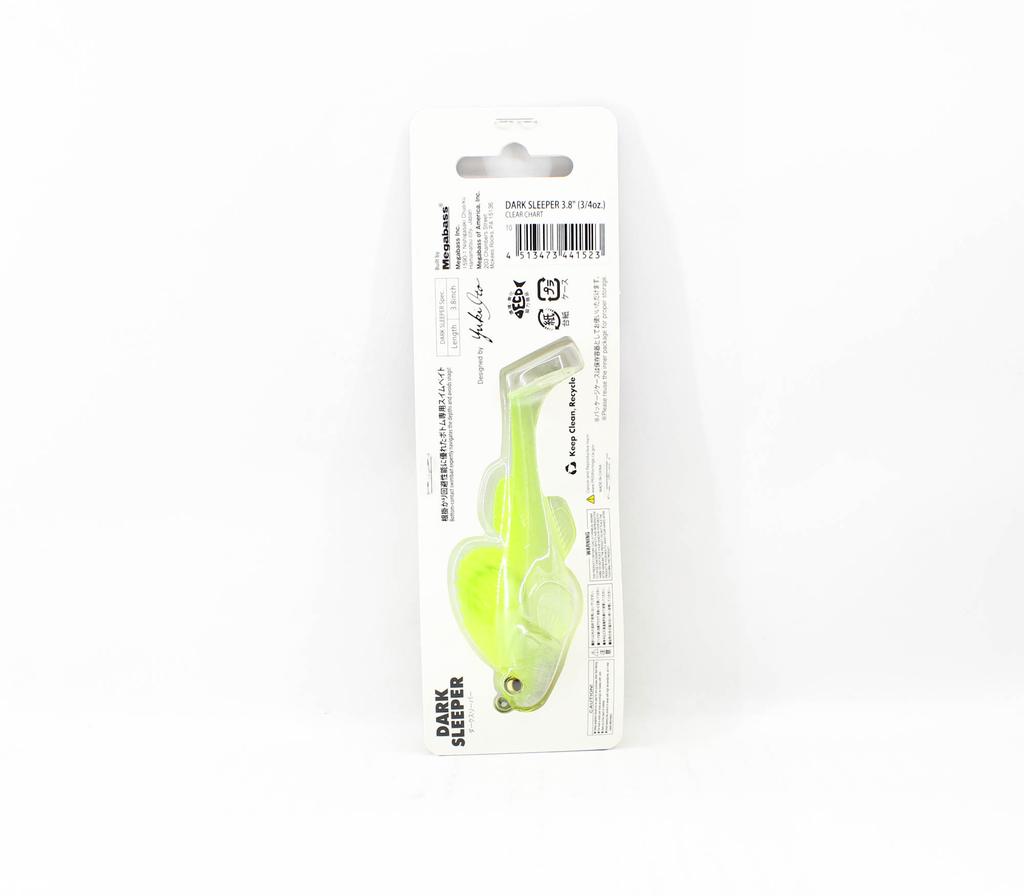 Megabass Мягкая приманка Dark Sleeper 3.8 дюйма 3/4 унции Прозрачный шартрез (1523)
