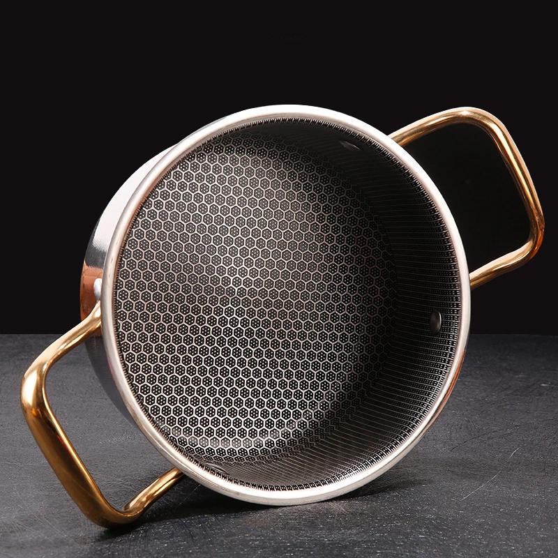 Кастрюля для ополаскивания индукционной плиты Кастрюля для супа с двойным дном Кастрюля для супа из утолщенной нержавеющей стали Корейская сотовая антипригарная кастрюля для жарки