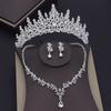 Роскошные великолепные хрустальные свадебные комплекты ювелирных изделий тиары корона серьги колье ожерелье для женщин свадебное платье невесты комплект ювелирных изделий