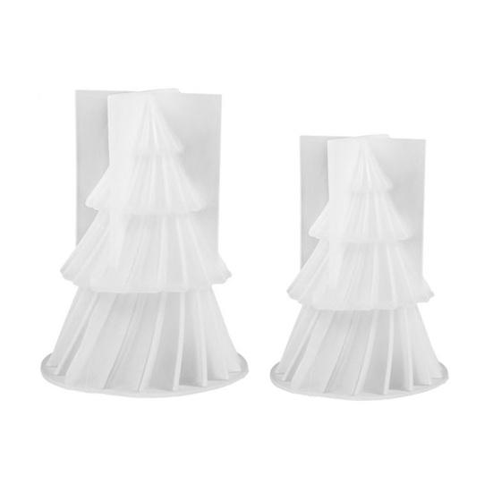 Силиконовая форма для рождественской елки, гибкая антипригарная форма, форма из смолы на праздничную тематику для изготовления свечей, шоколада, желе, мыла