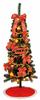 135cm Slim Christmas Tree with Illuminated Ornaments and Tree Green and Red Skirt,