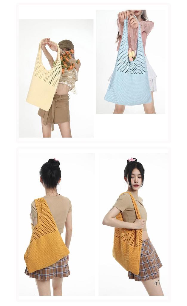 Женская вязаная сумка-тоут FTB, сумка для подгузников, легкая, идеально подходит для школы или поездок на работу, повседневный стиль (МакаронСода)