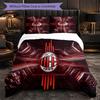AC Milan Pattern 3 Pieces Bedding Set Soft Microfiber Duvet Cover with Pillow Cases for Bedroom